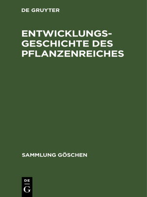 cover image of Entwicklungsgeschichte des Pflanzenreiches